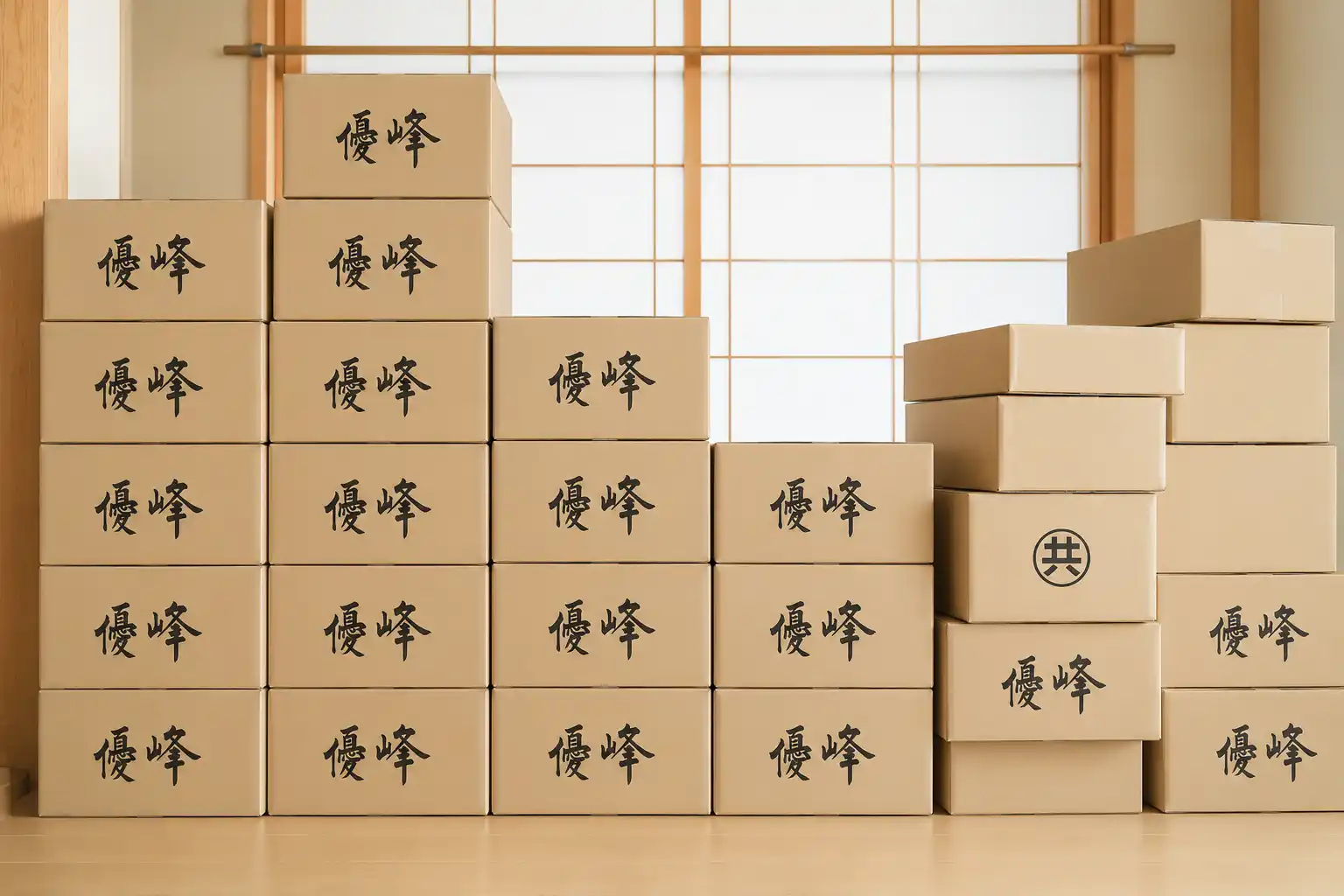 「優峰」銘の入った出荷用の箱